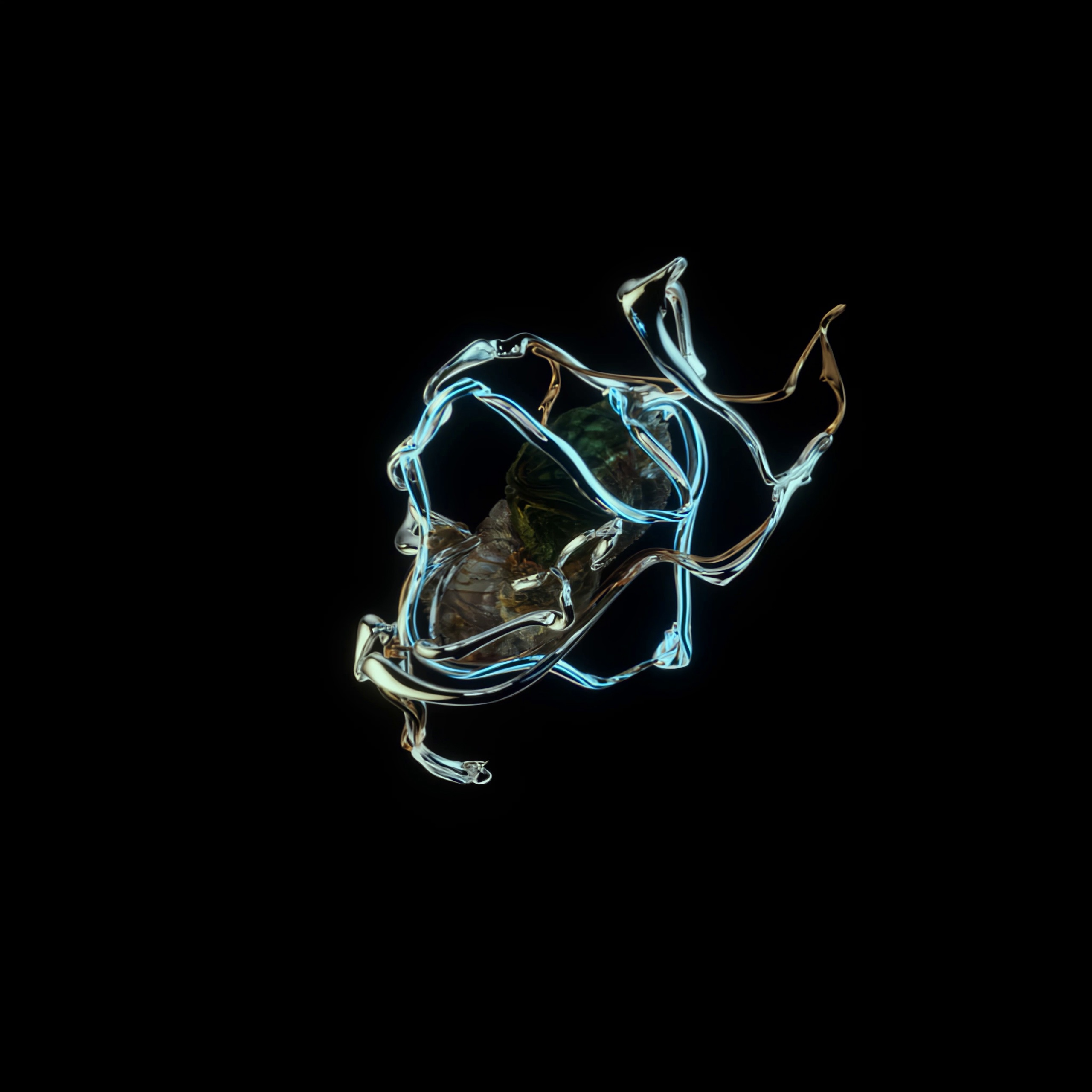 Фрагмент из видеоарта
Выставка в Планетарии МФК «Лахта Центр», 2024